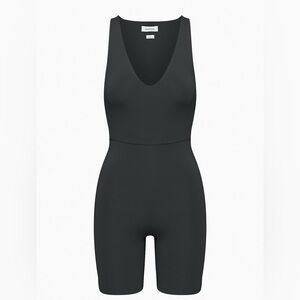 Aritzia Babaton Contour Black V-Neck Romper